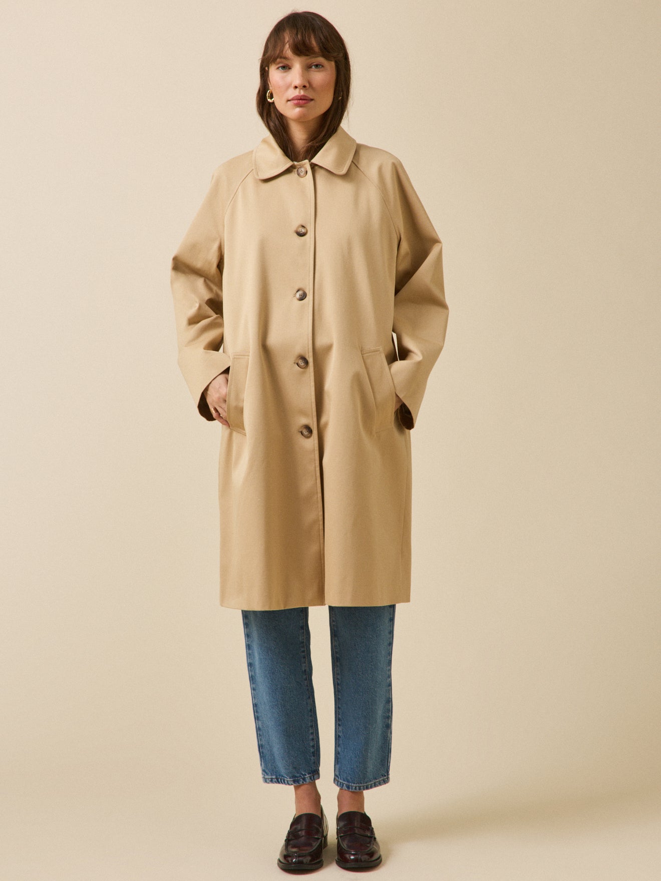 Trench long coton biologique femme