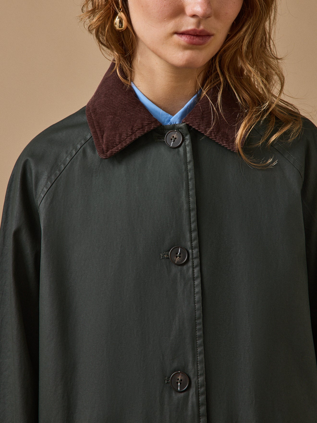 Damesregenjas in gecoat canvas