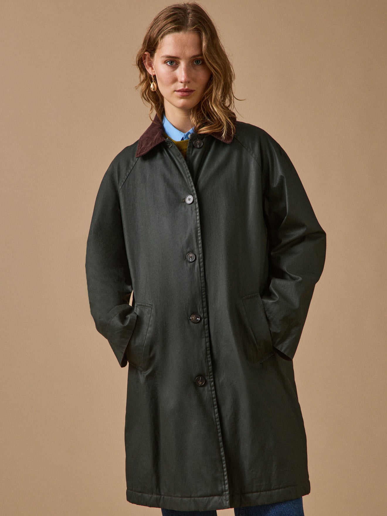Damesregenjas in gecoat canvas