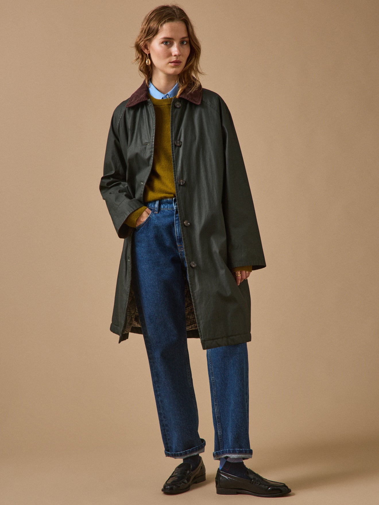 Damesregenjas in gecoat canvas