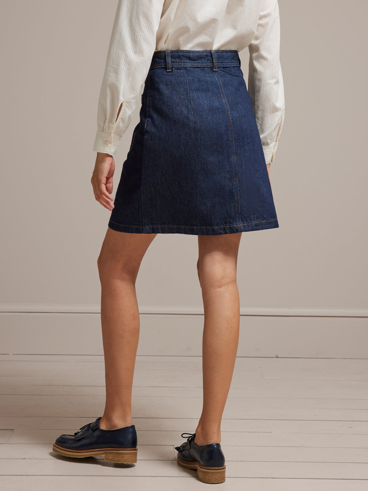 Jupe courte jean femme - Coton biologique, délavage écoresponsable