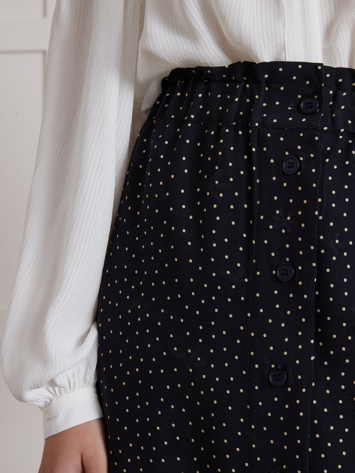 Jupe courte boutonnée femme imprimé Confetti