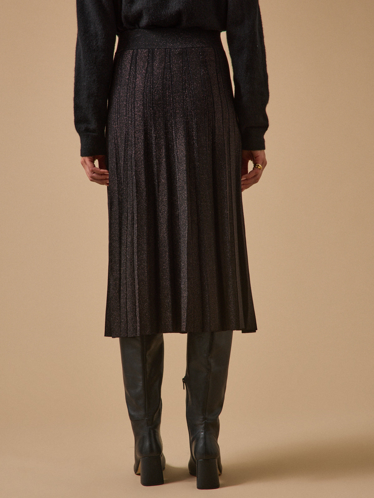 Halflange damesplissérok in tricot