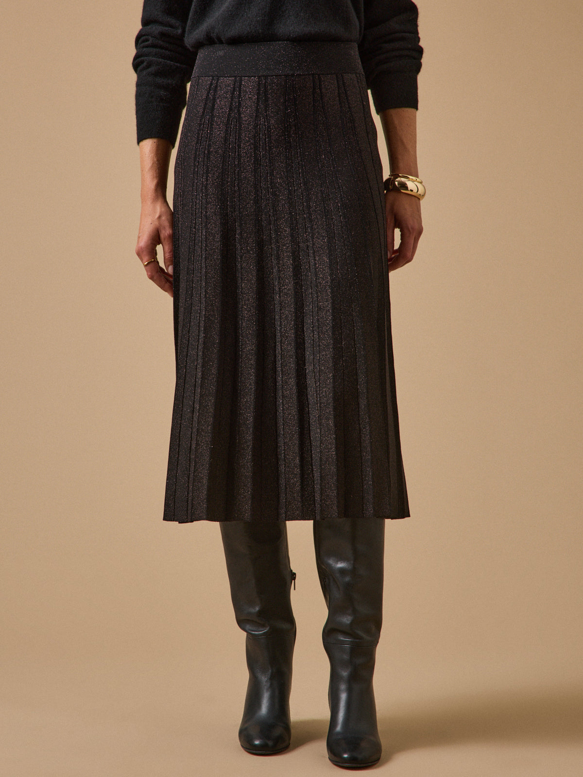 Halflange damesplissérok in tricot