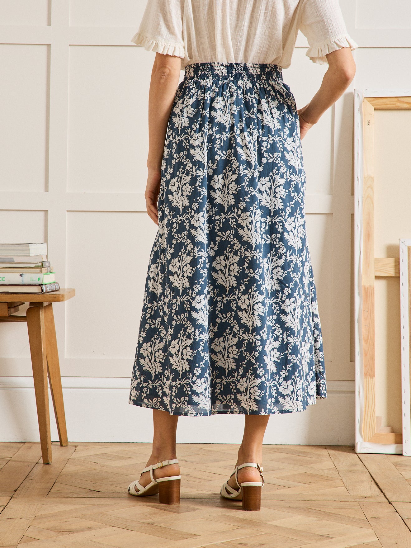 Jupe longue voile de coton imprimé Lucia