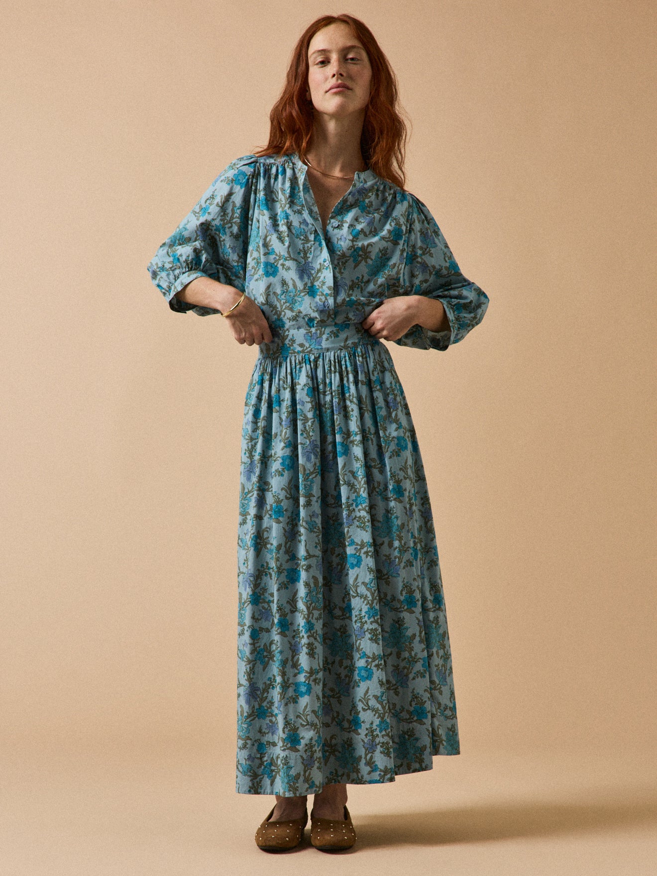 Lange damesrok met Flore-print