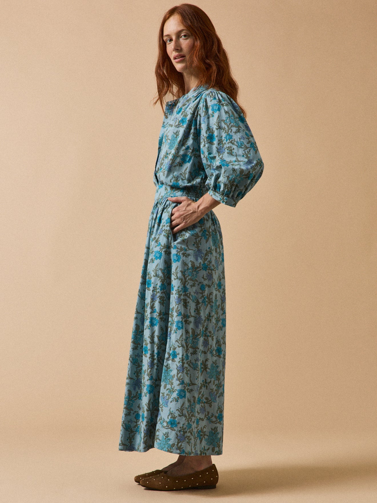 Lange damesrok met Flore-print