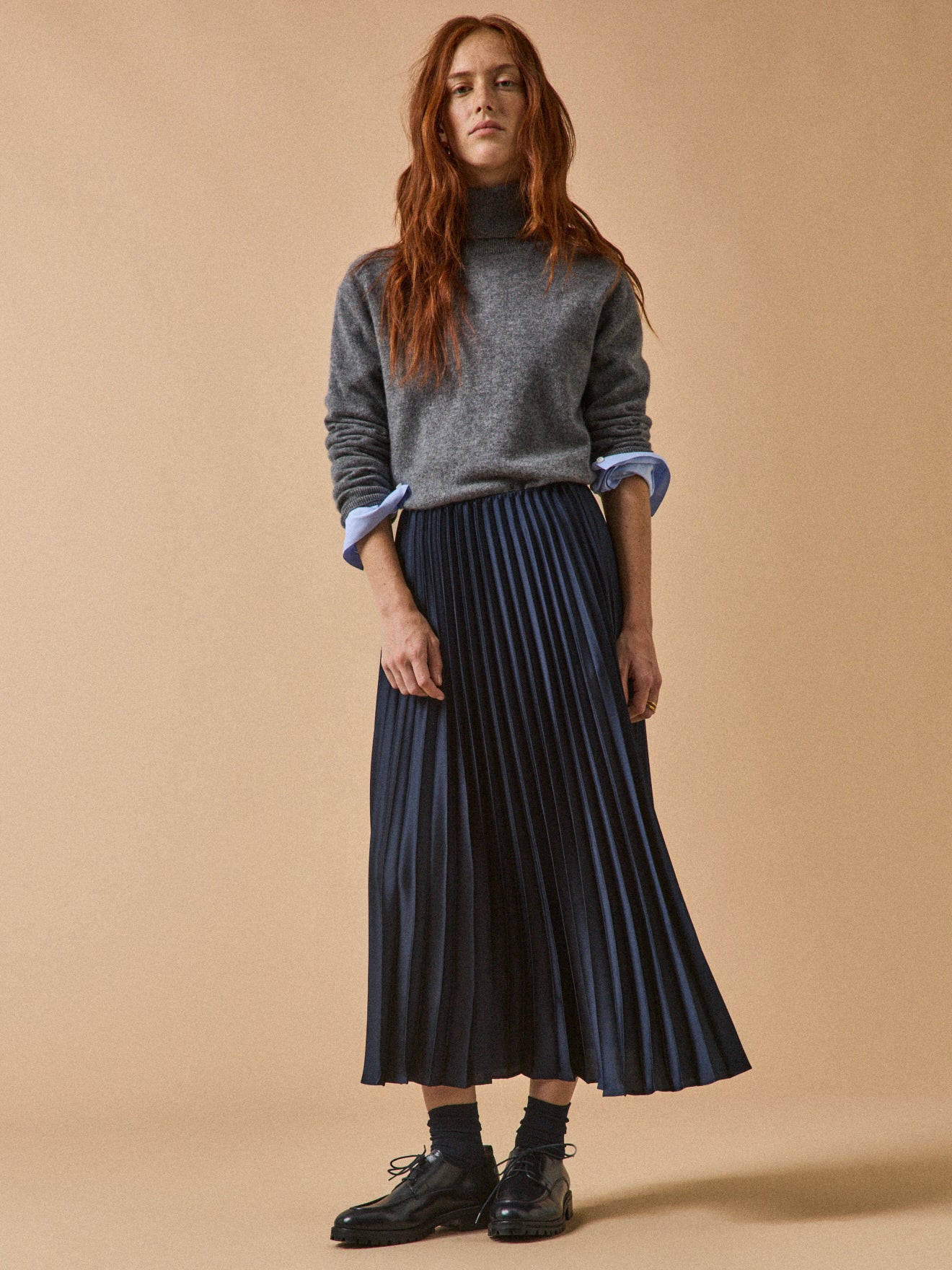 Jupe longue femme plissée soleil