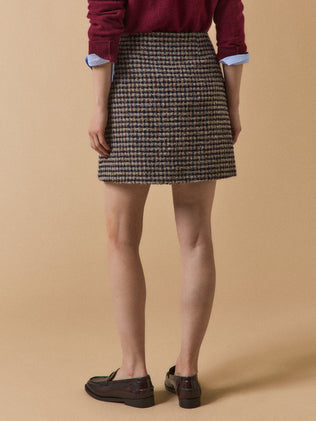 Jupe courte tweed carreaux femme