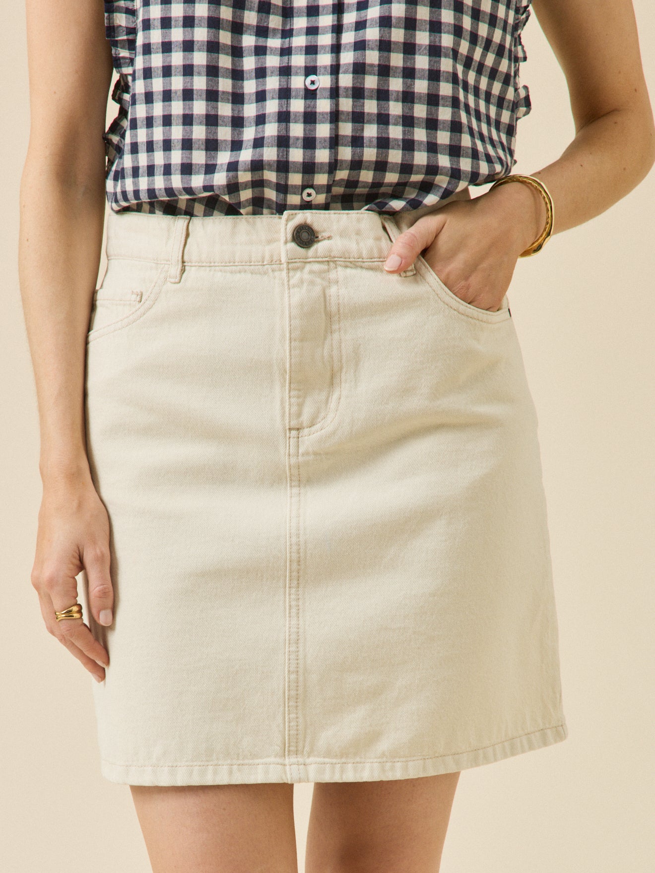 Jupe courte jean femme coton biologique