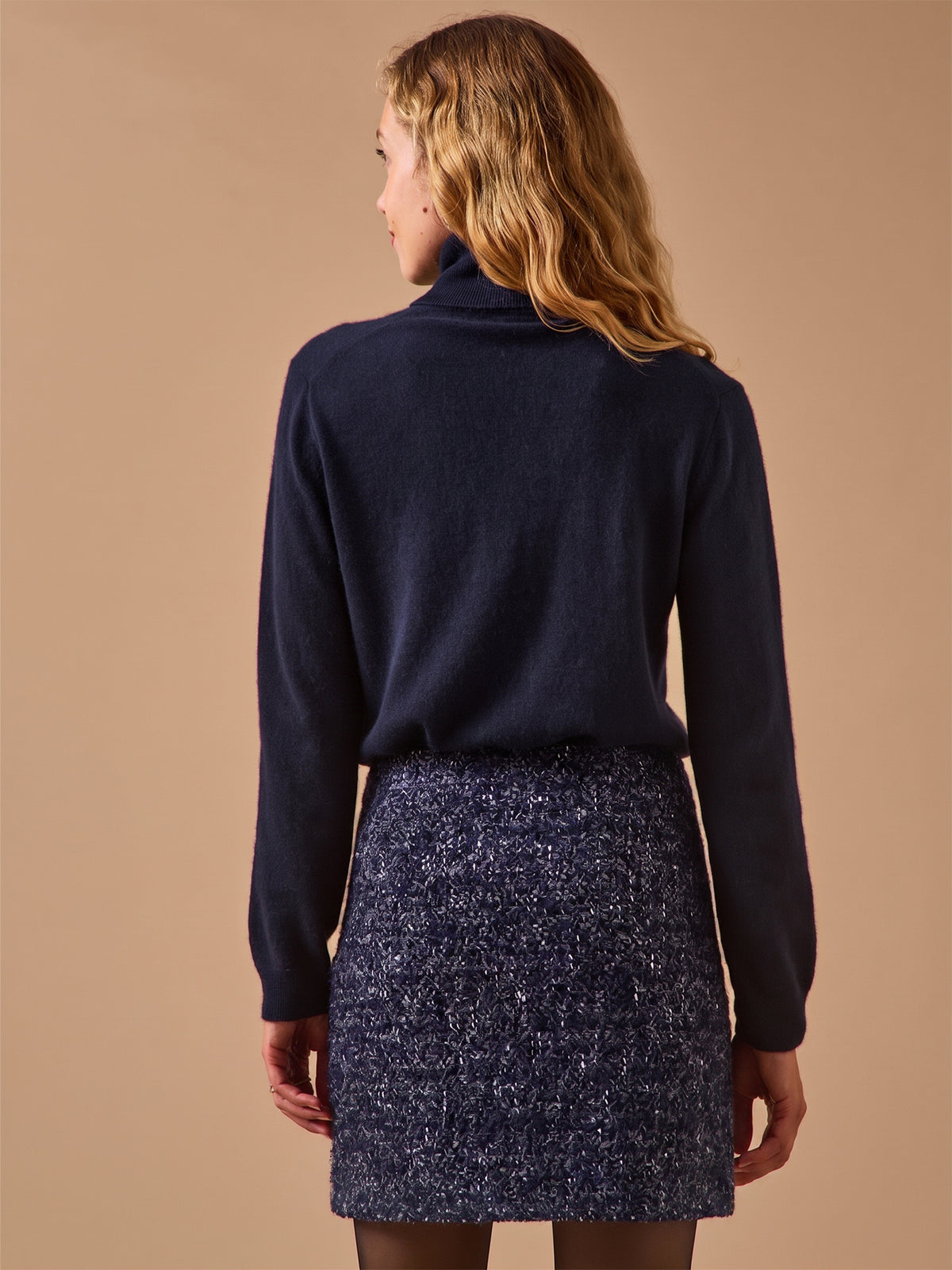 Jupe courte tweed mouliné femme