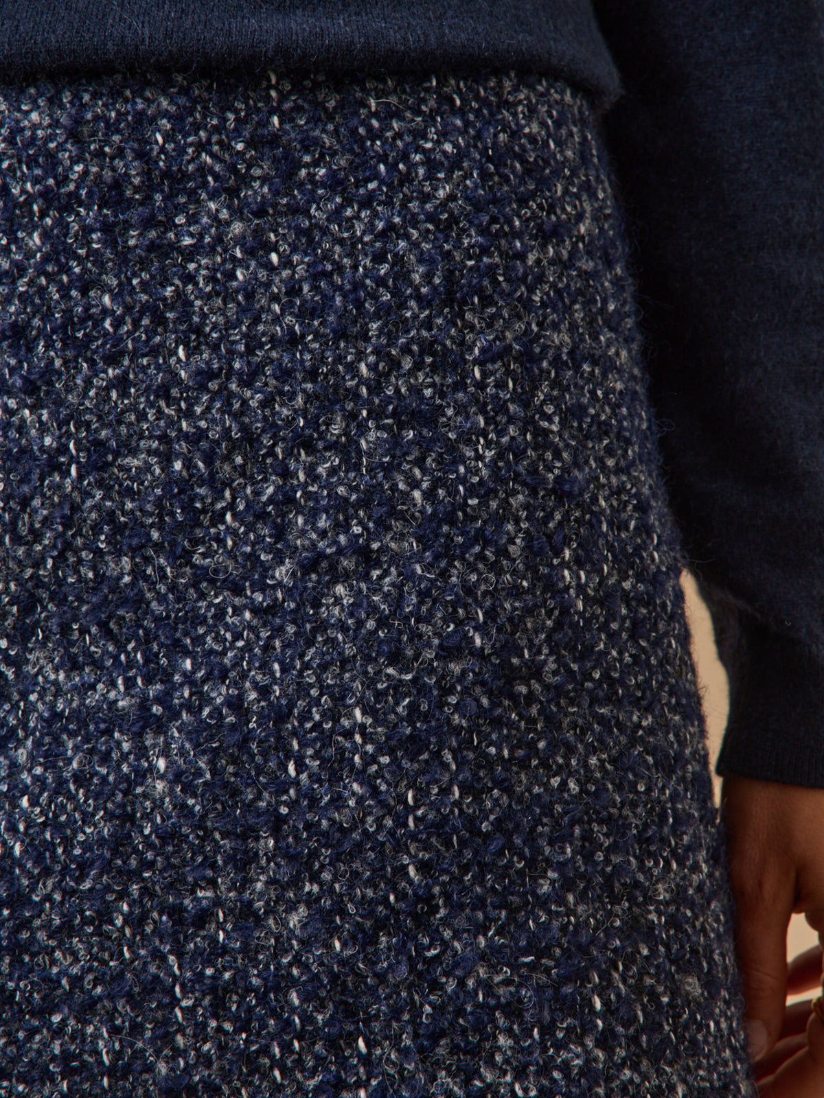 Jupe courte tweed mouliné femme