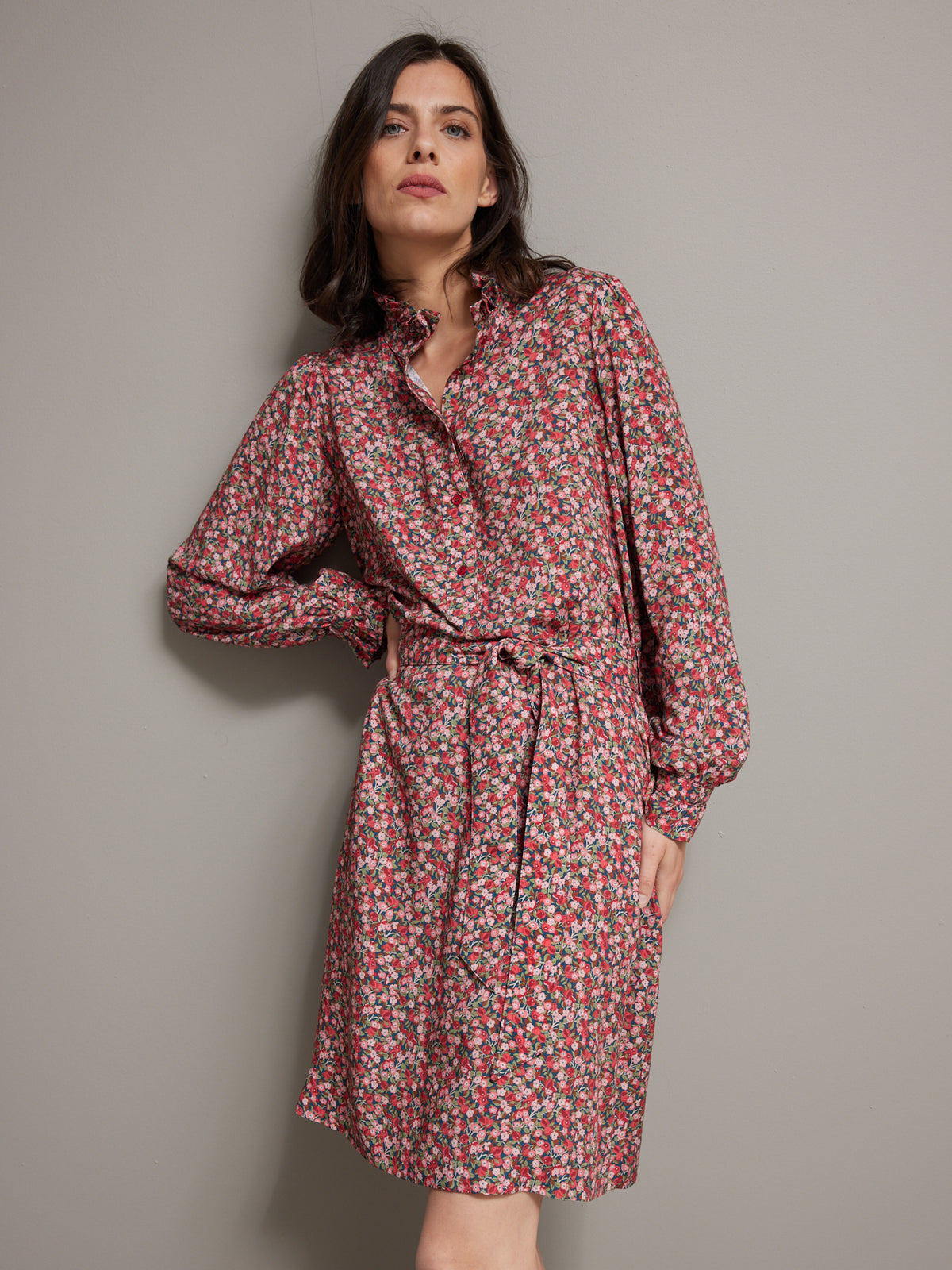 Damesjurk met ruchekraag in Liberty - Limited Collection
