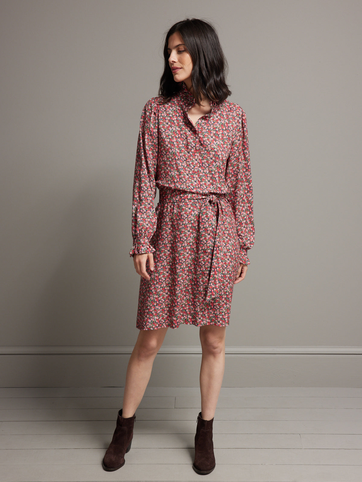 Damesjurk met ruchekraag in Liberty - Limited Collection