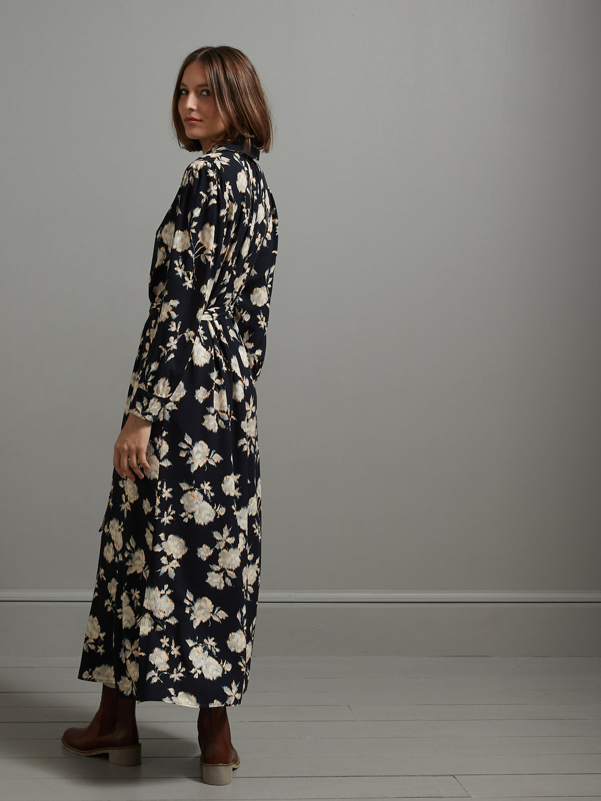 Lange dameshemdjurk met Ikat-print
