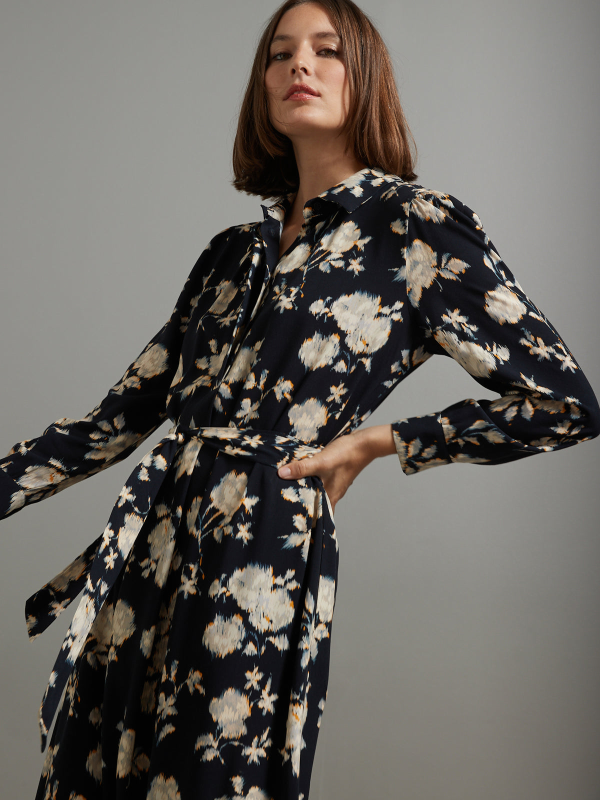 Lange dameshemdjurk met Ikat-print