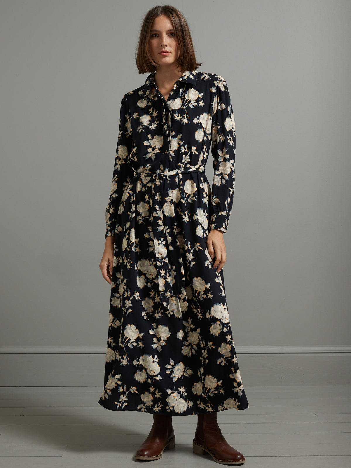 Lange dameshemdjurk met Ikat-print