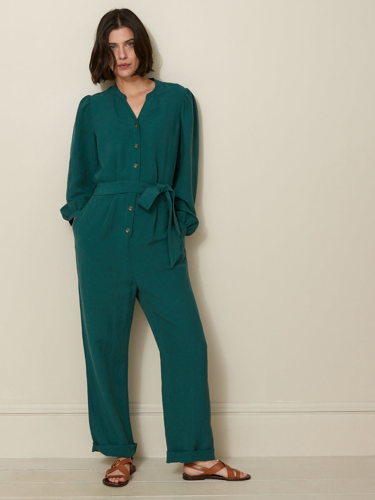 Combinaison-pantalon femme lin et viscose