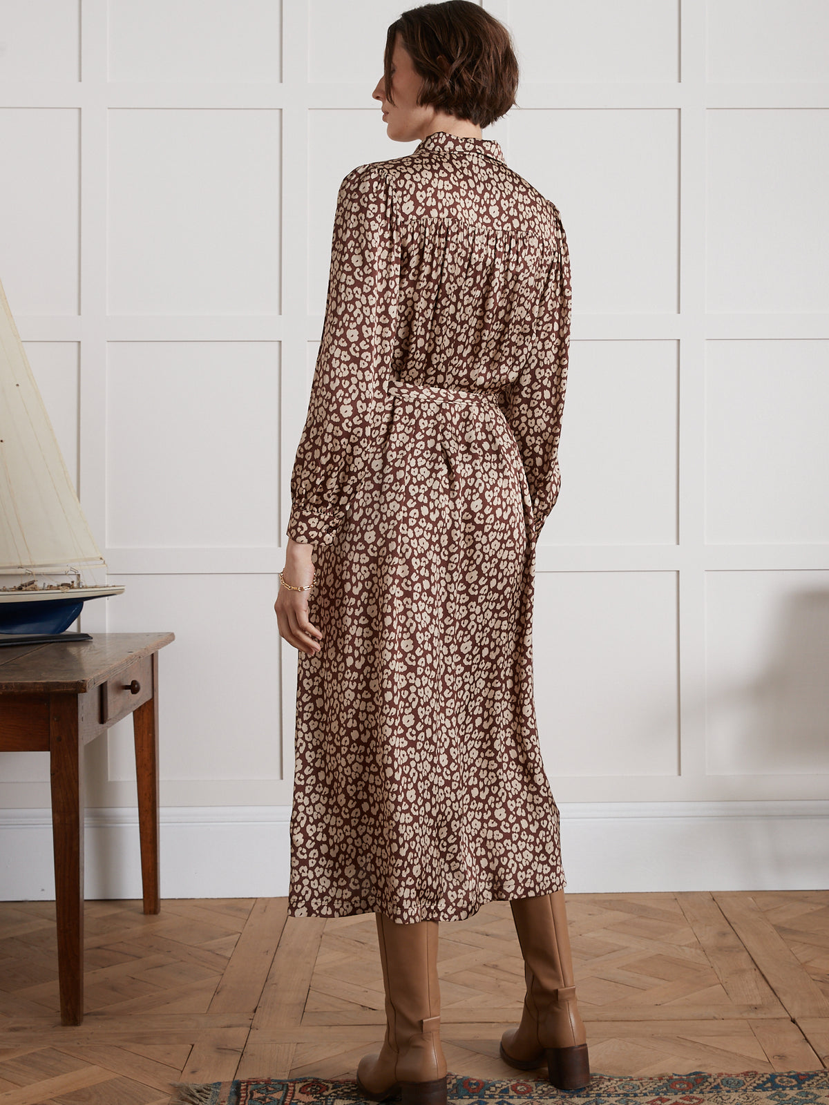 Lange dameshemdjurk met Fauve-print
