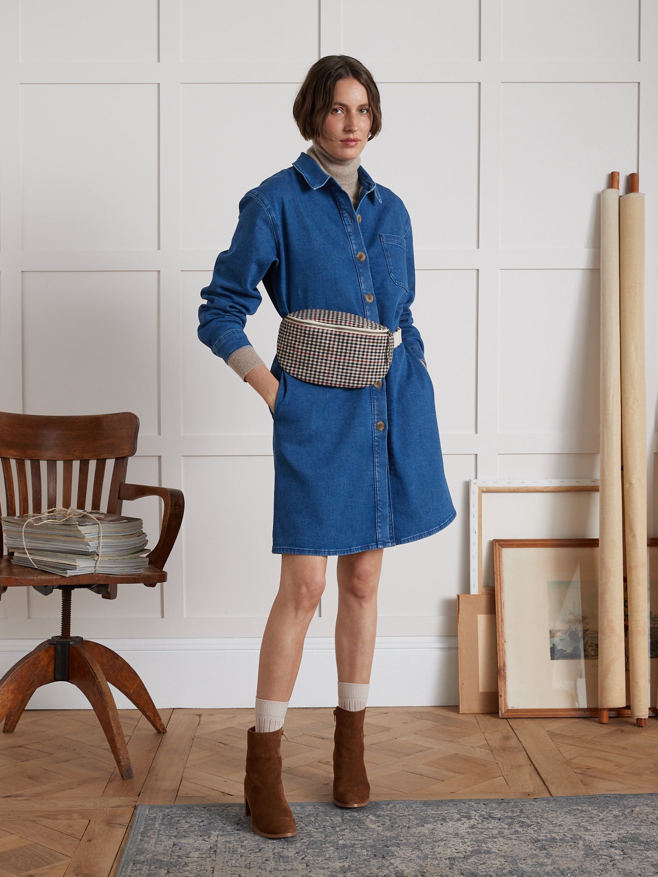 Robe-chemise jean femme - coton biologique