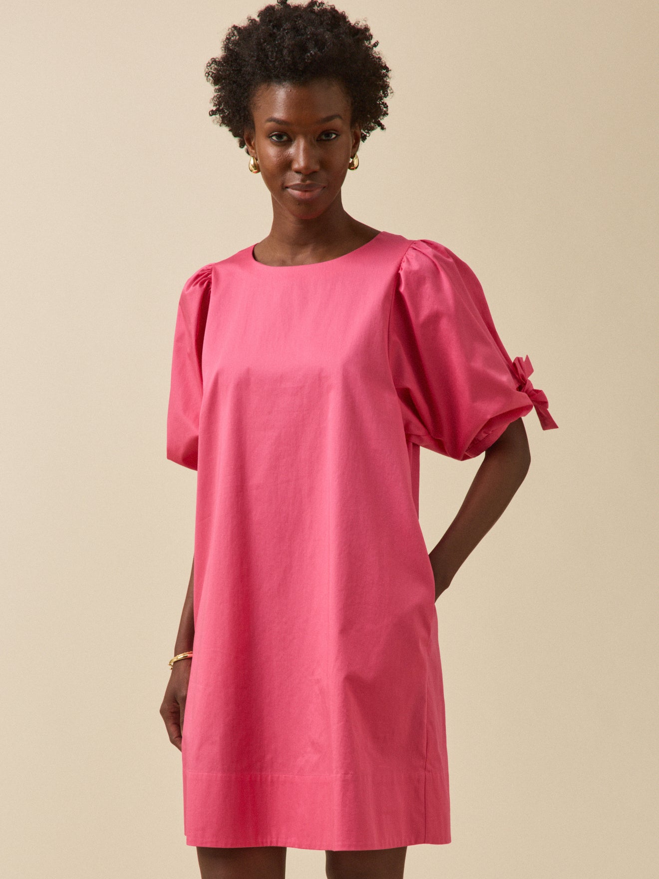 Robe courte cérémonie femme popeline satinée