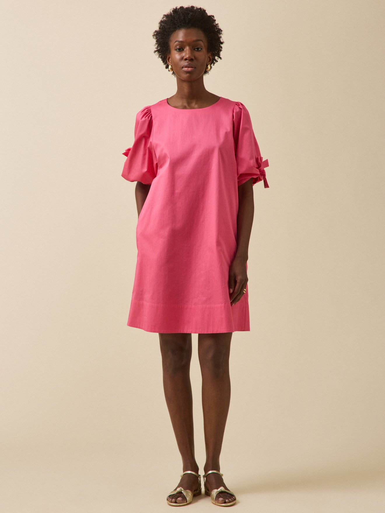 Robe courte cérémonie femme popeline satinée