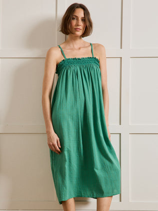 Robe à bretelles femme en crépon uni