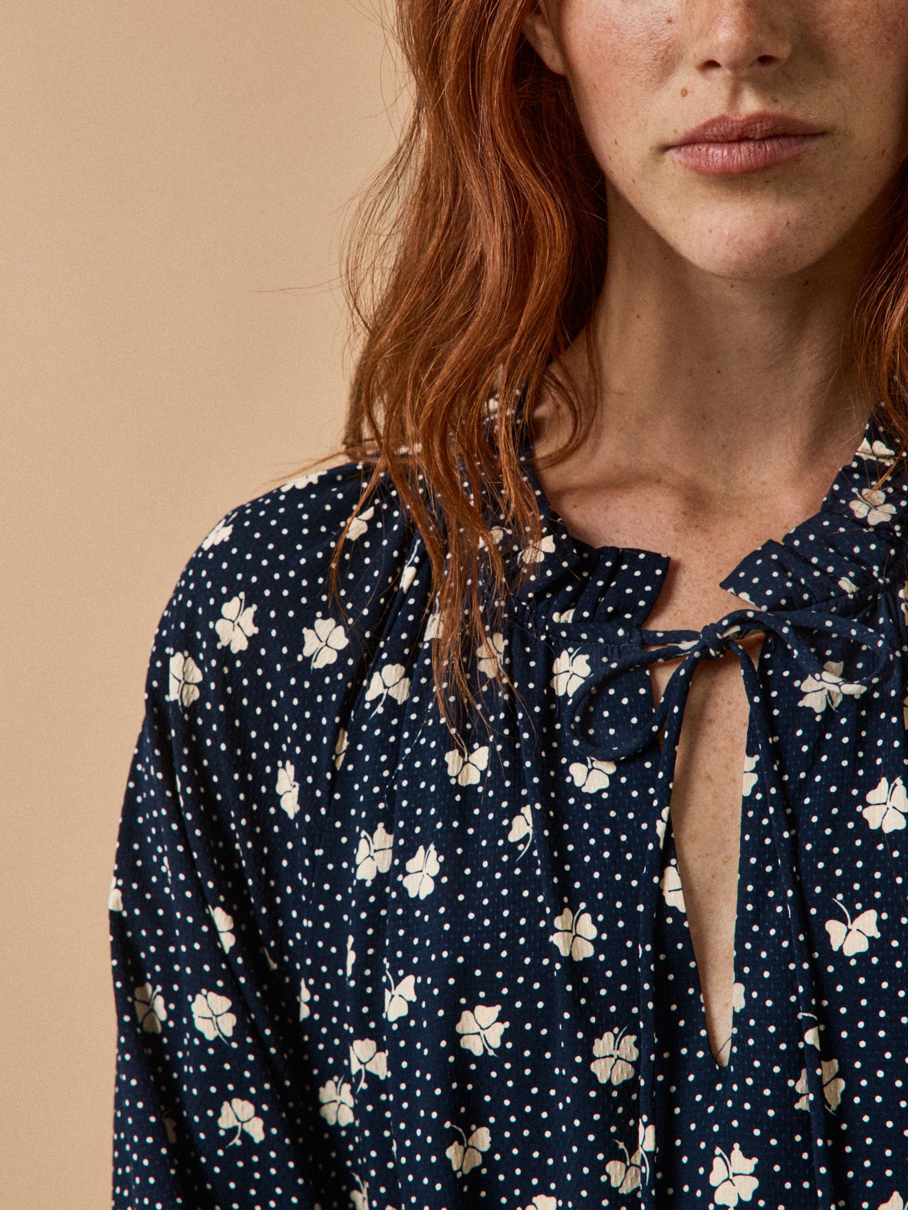 Robe housse courte femme viscose dobby imprimé Trèfles