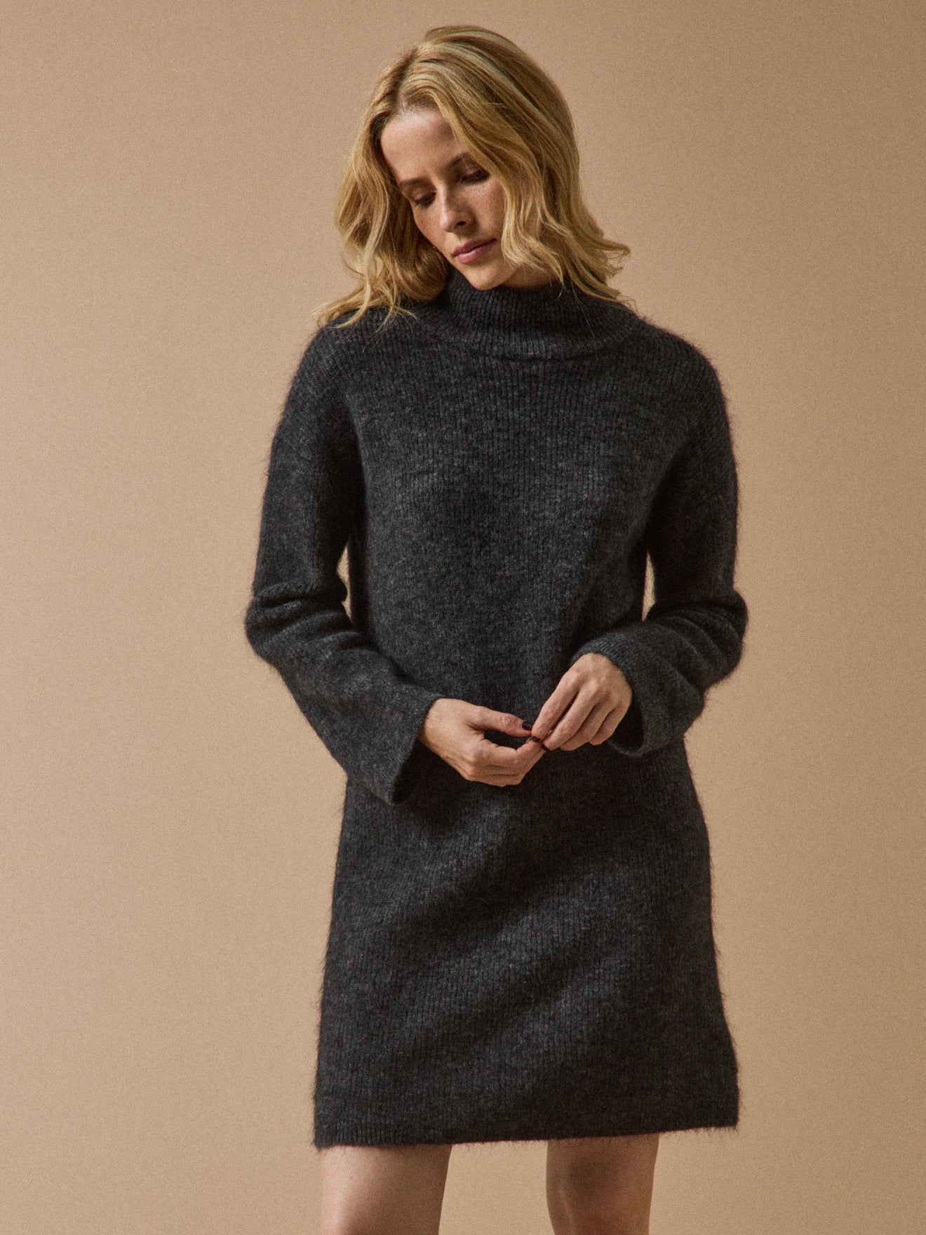 Robe-pull femme mélange kid mohair