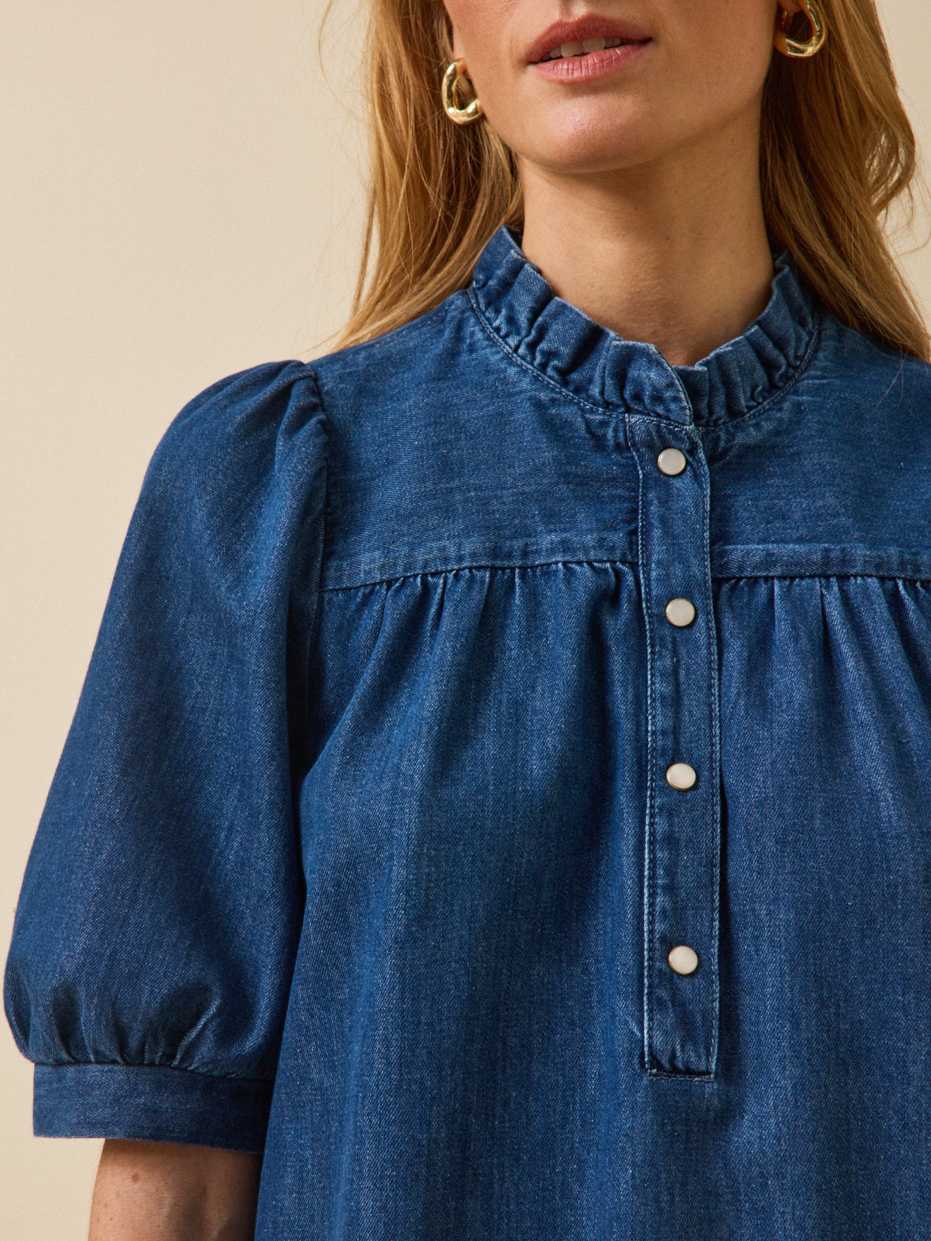 Robe courte jean femme coton biologique