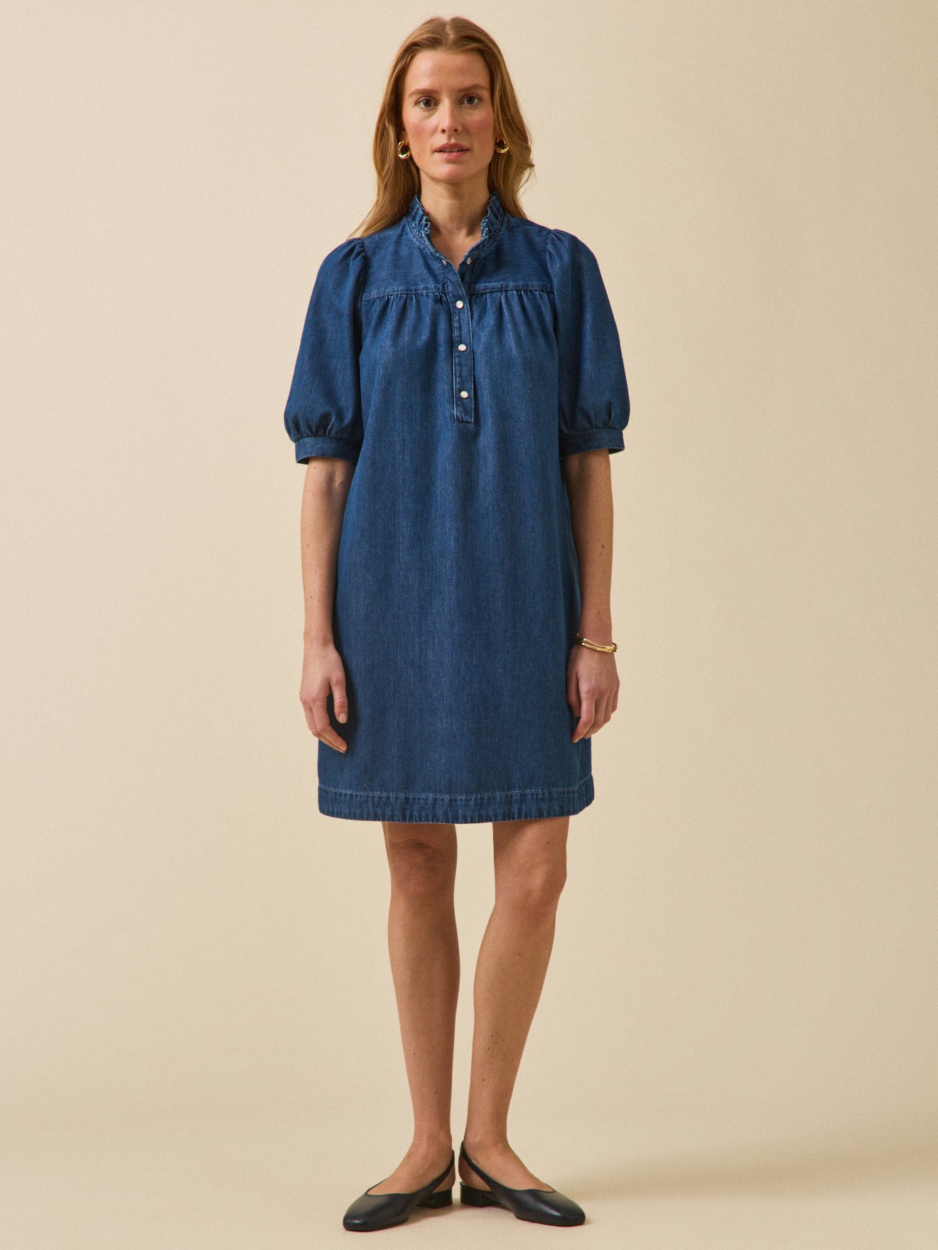 Robe courte jean femme coton biologique