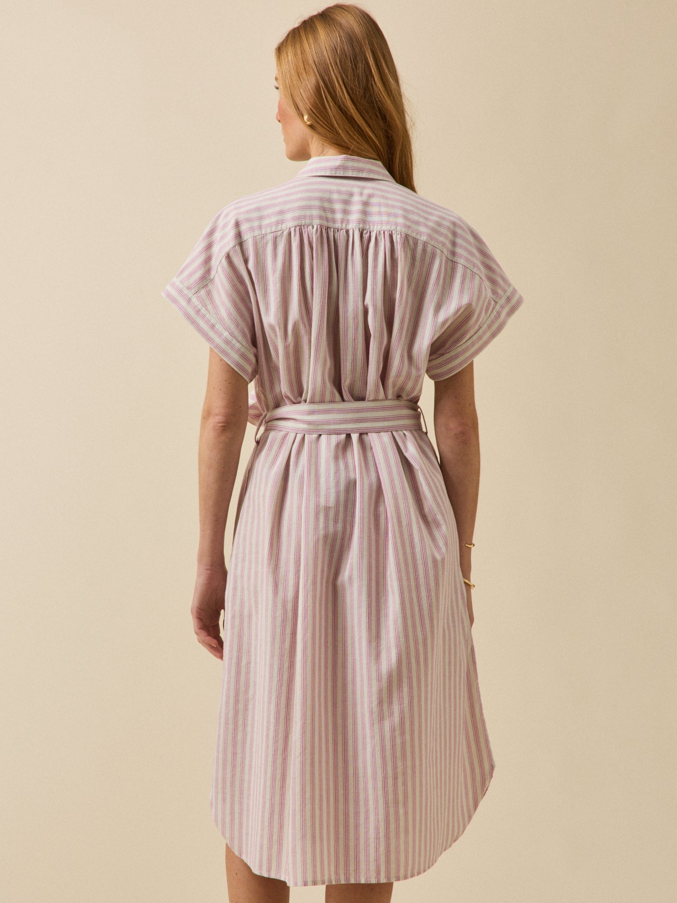 Robe sans manches femme coton rayé