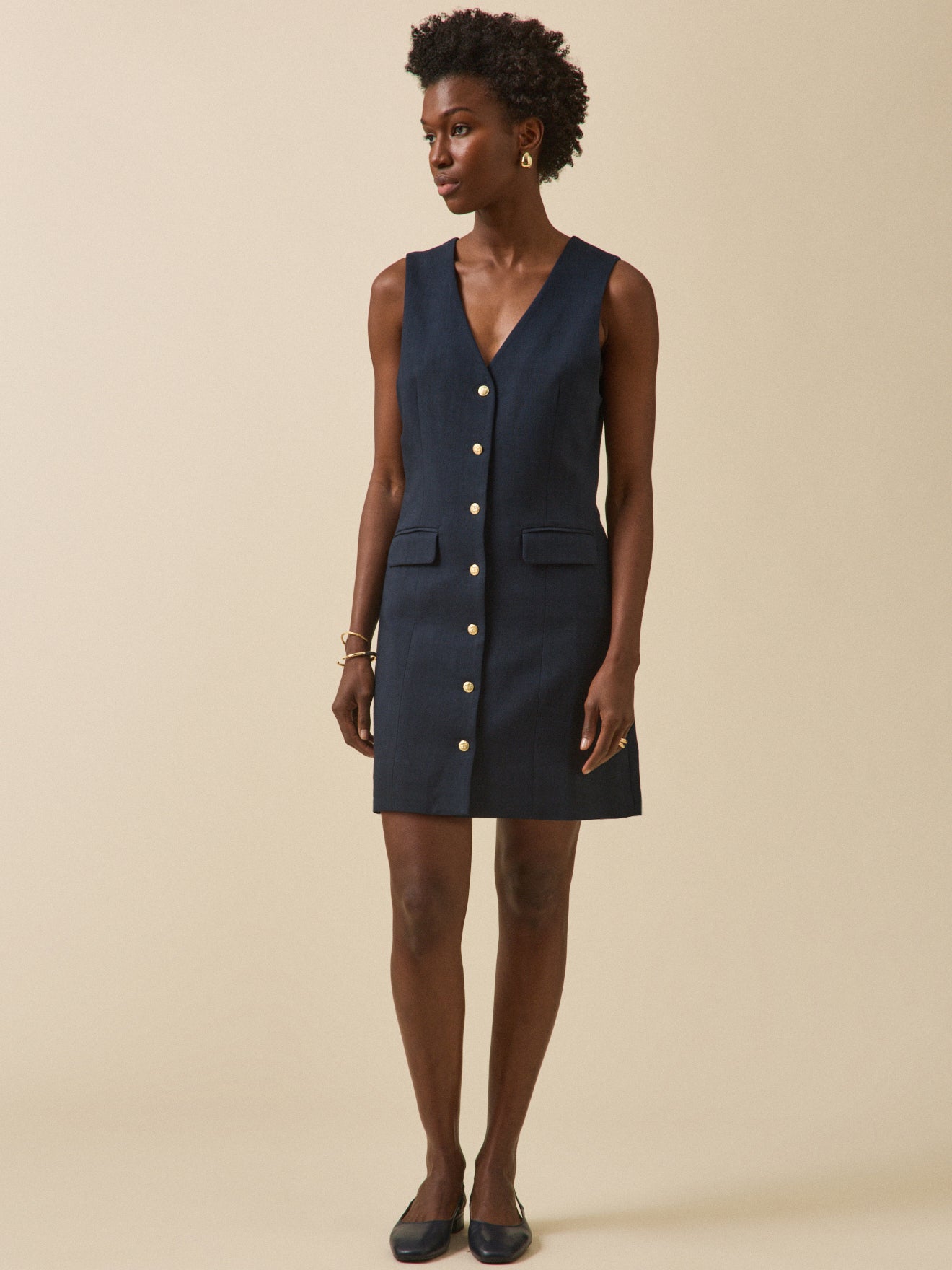 Robe courte sans manches femme