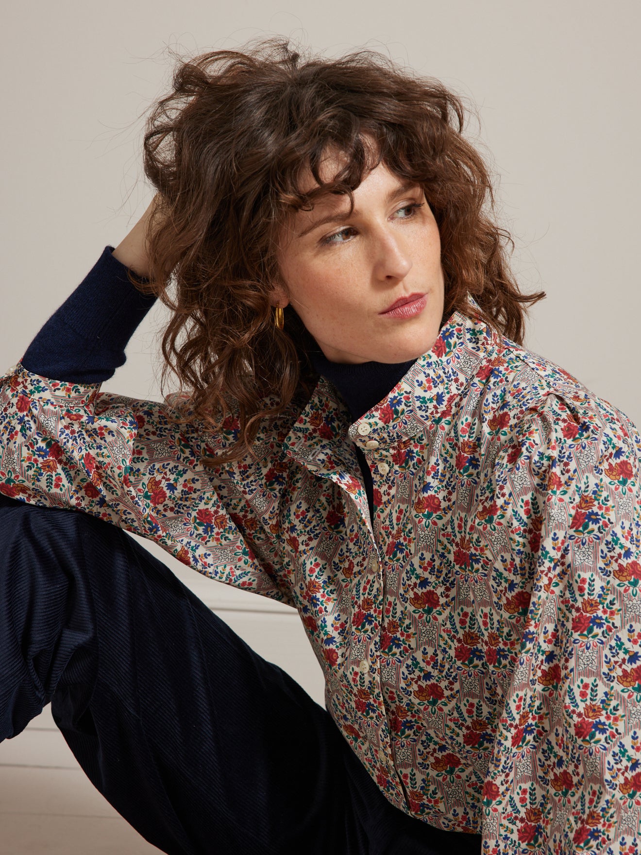 Damesbloes met ballonmouwen in Liberty - Limited Collection