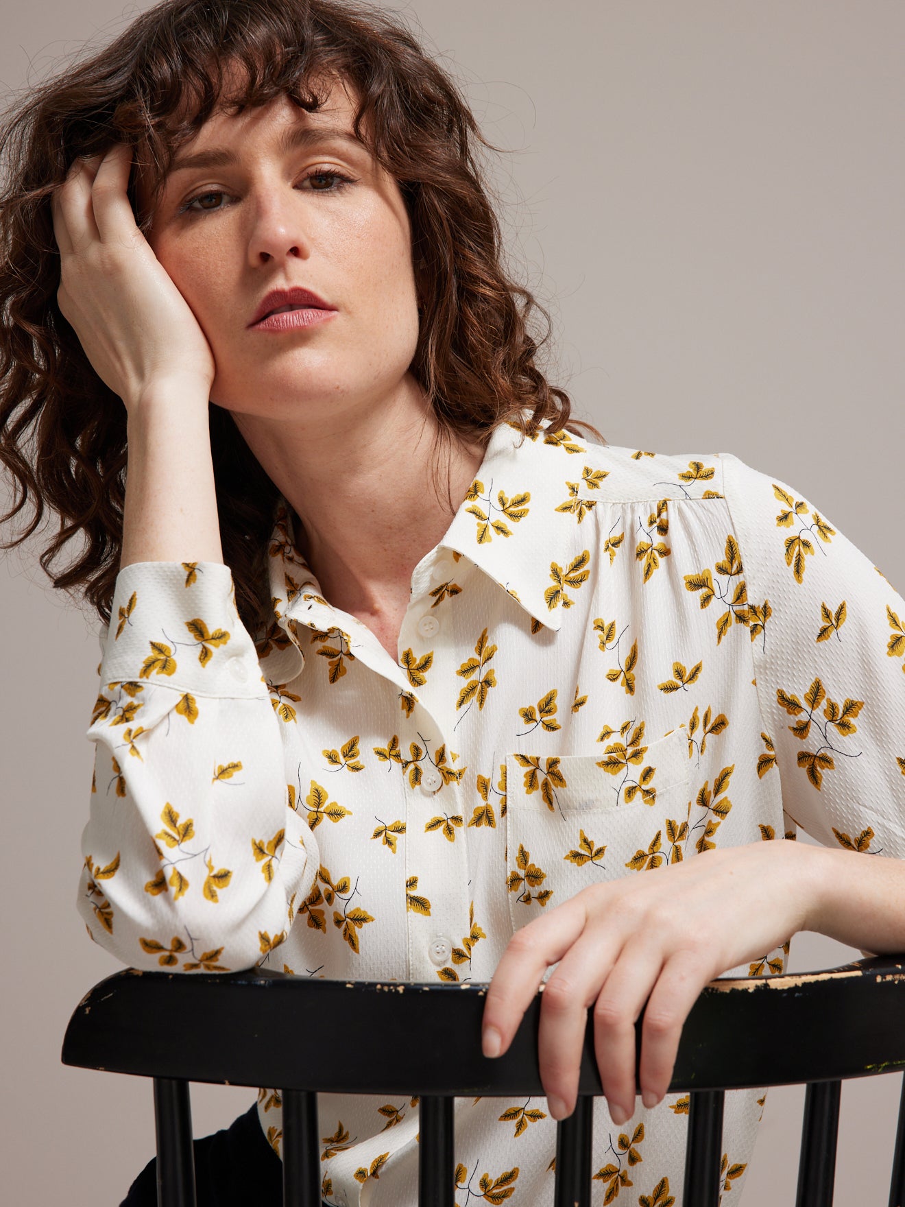 Chemise femme en viscose dobby