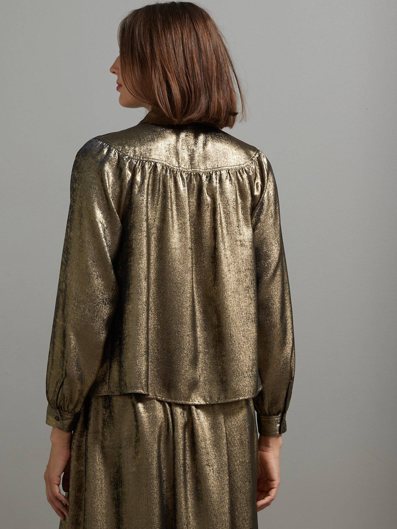 Chemise dorée femme spécial fêtes
