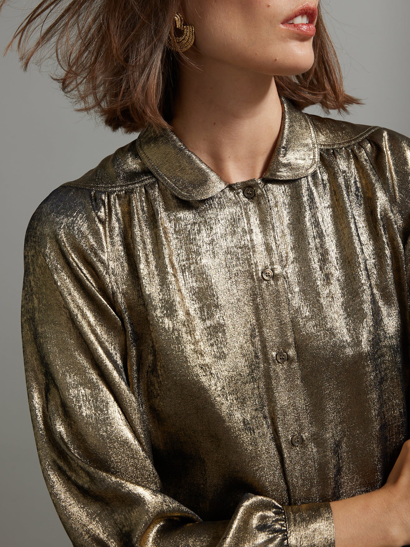 Chemise dorée femme spécial fêtes