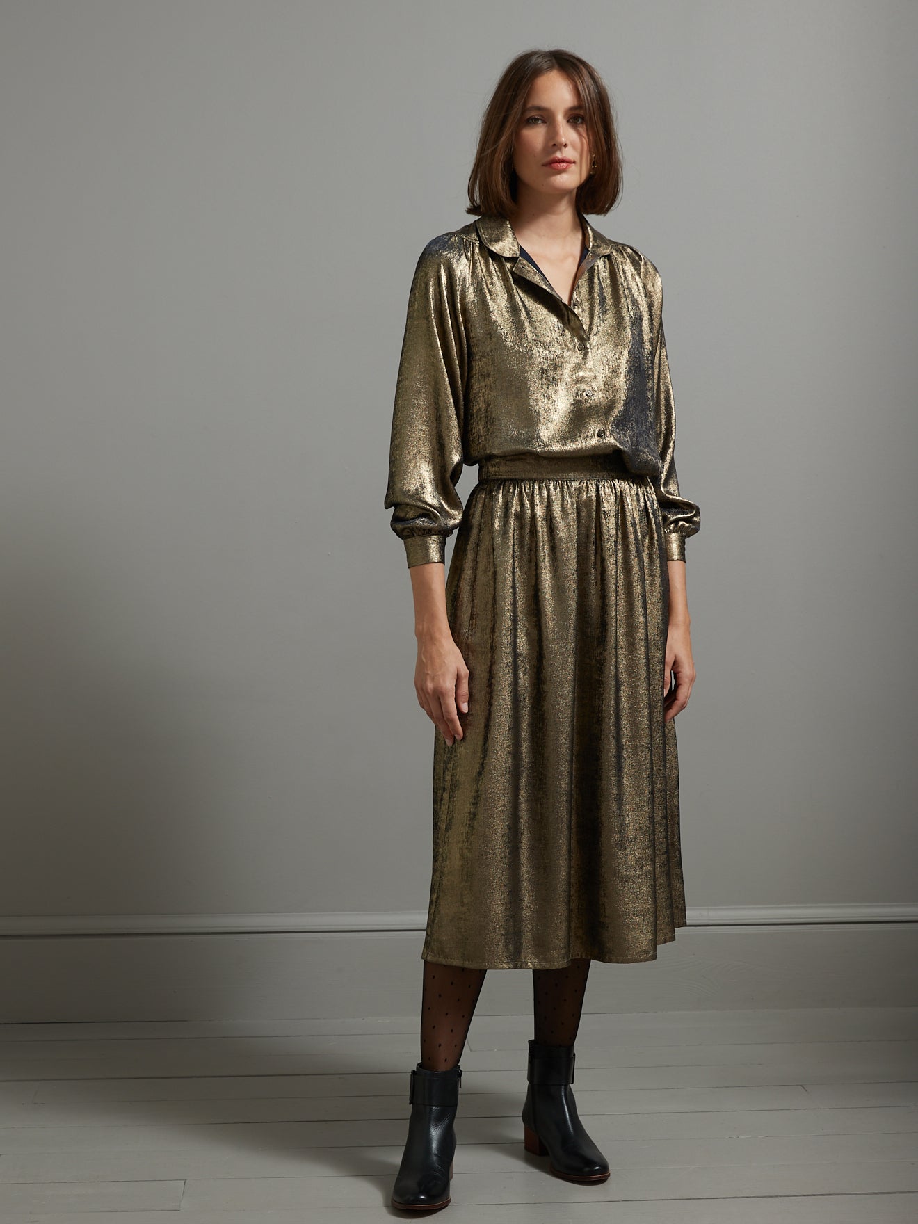Chemise dorée femme spécial fêtes