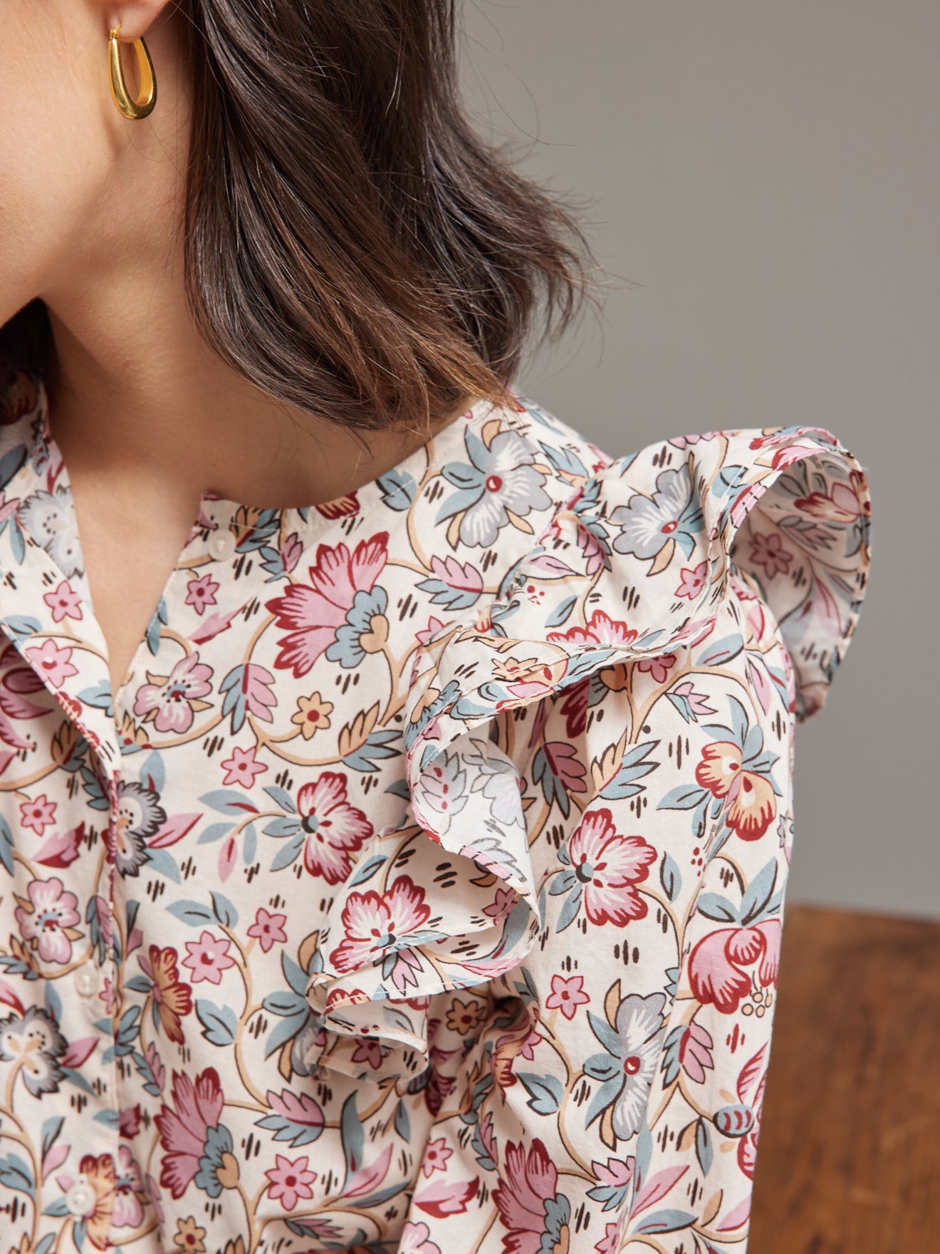Chemise volantée femme imprimé Lilibeth