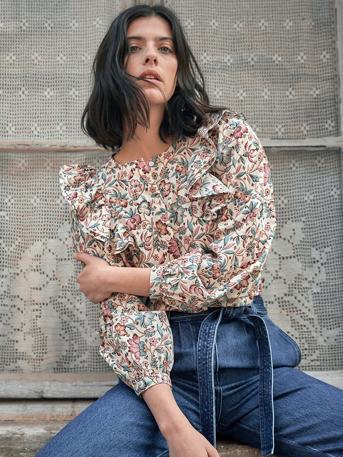 Chemise volantée femme imprimé Lilibeth
