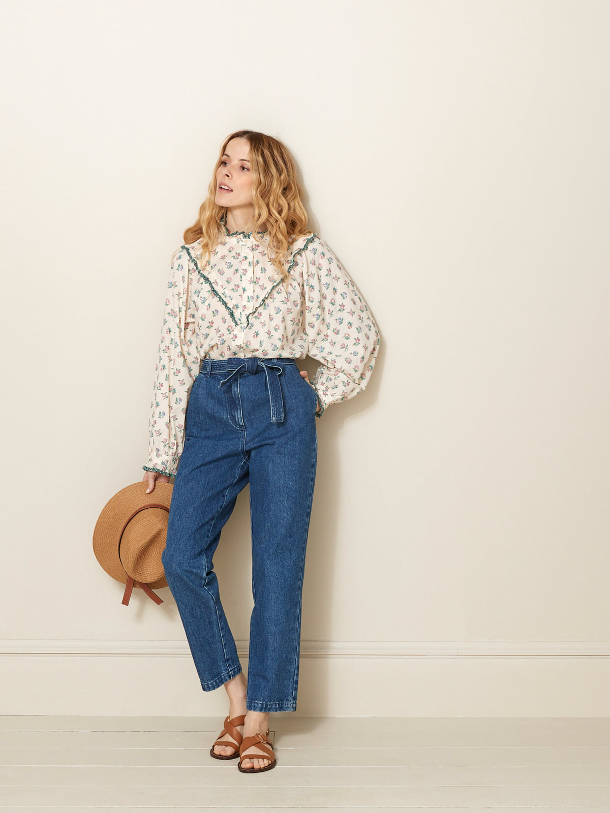 Blouse volantée brodée femme imprimé Suzy