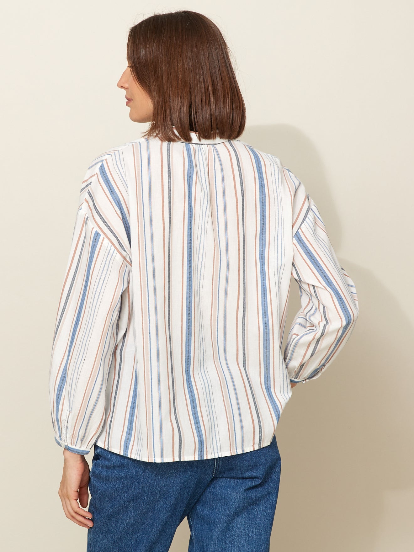 Chemise rayures jacquard femme