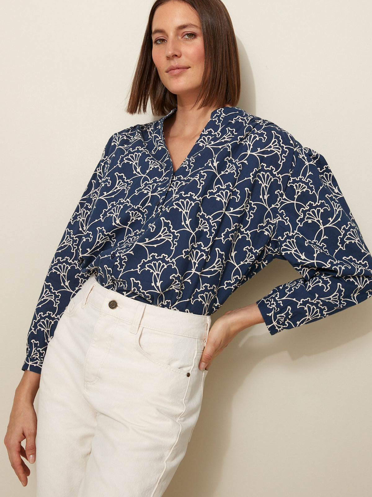 Damesbloes met Bella-print - biokatoen