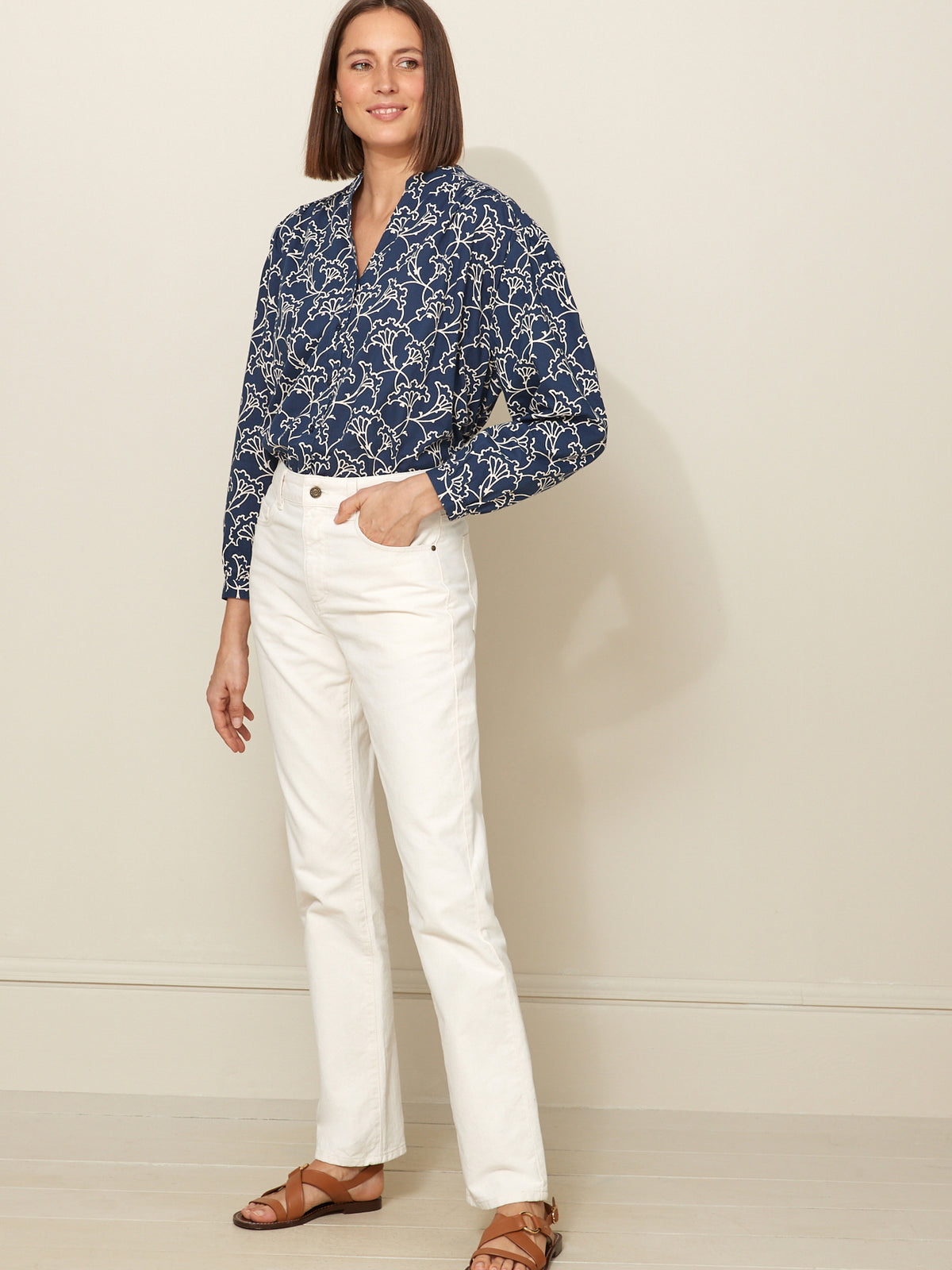 Damesbloes met Bella-print - biokatoen