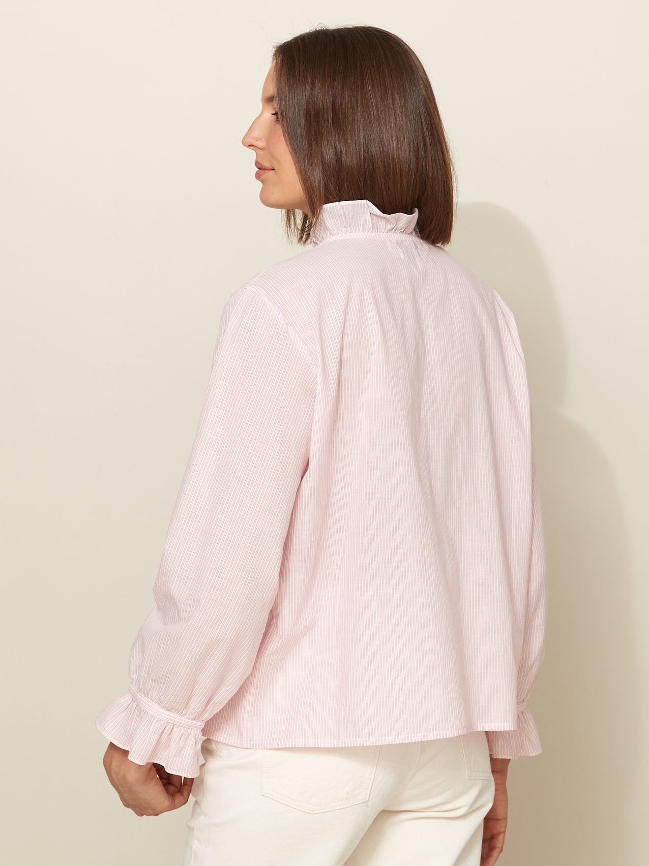 Blouse rayée volantée femme