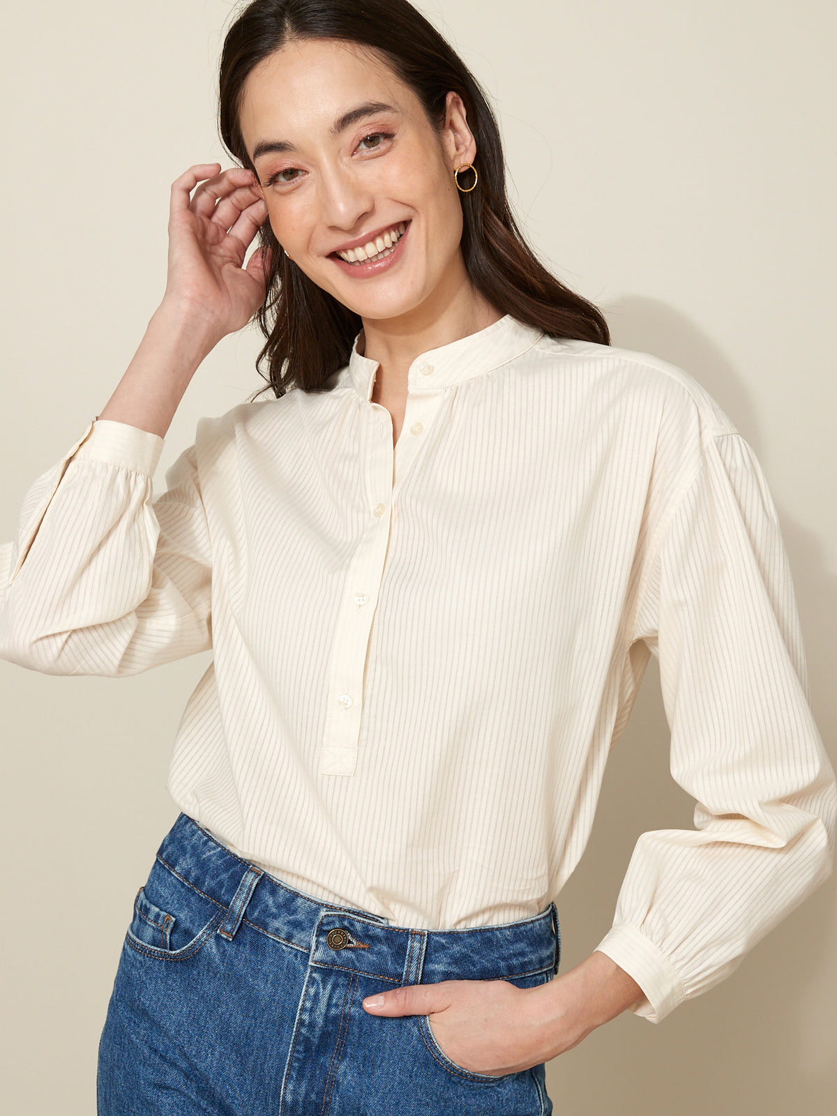 Blouse rayures dobby femme