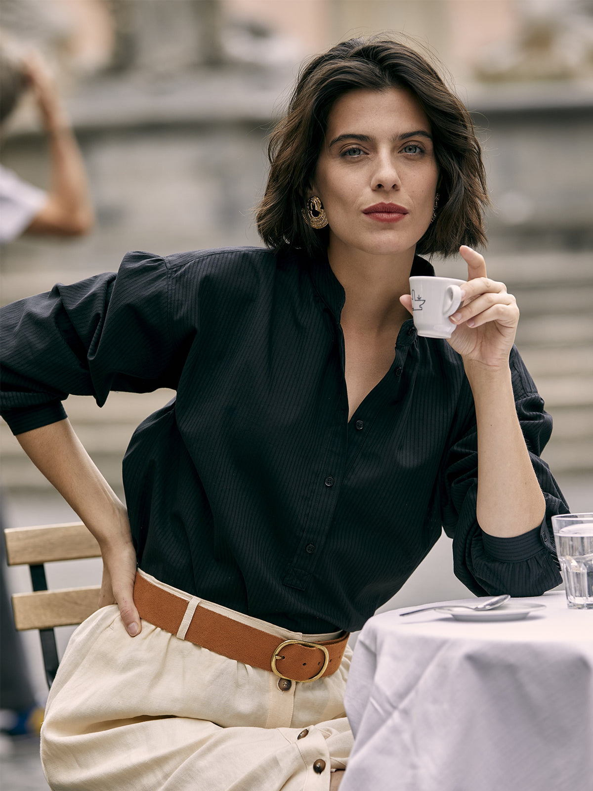 Blouse rayures dobby femme