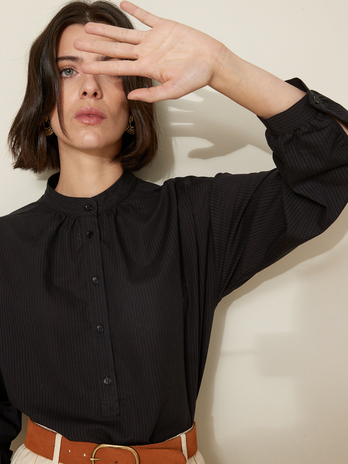 Blouse rayures dobby femme