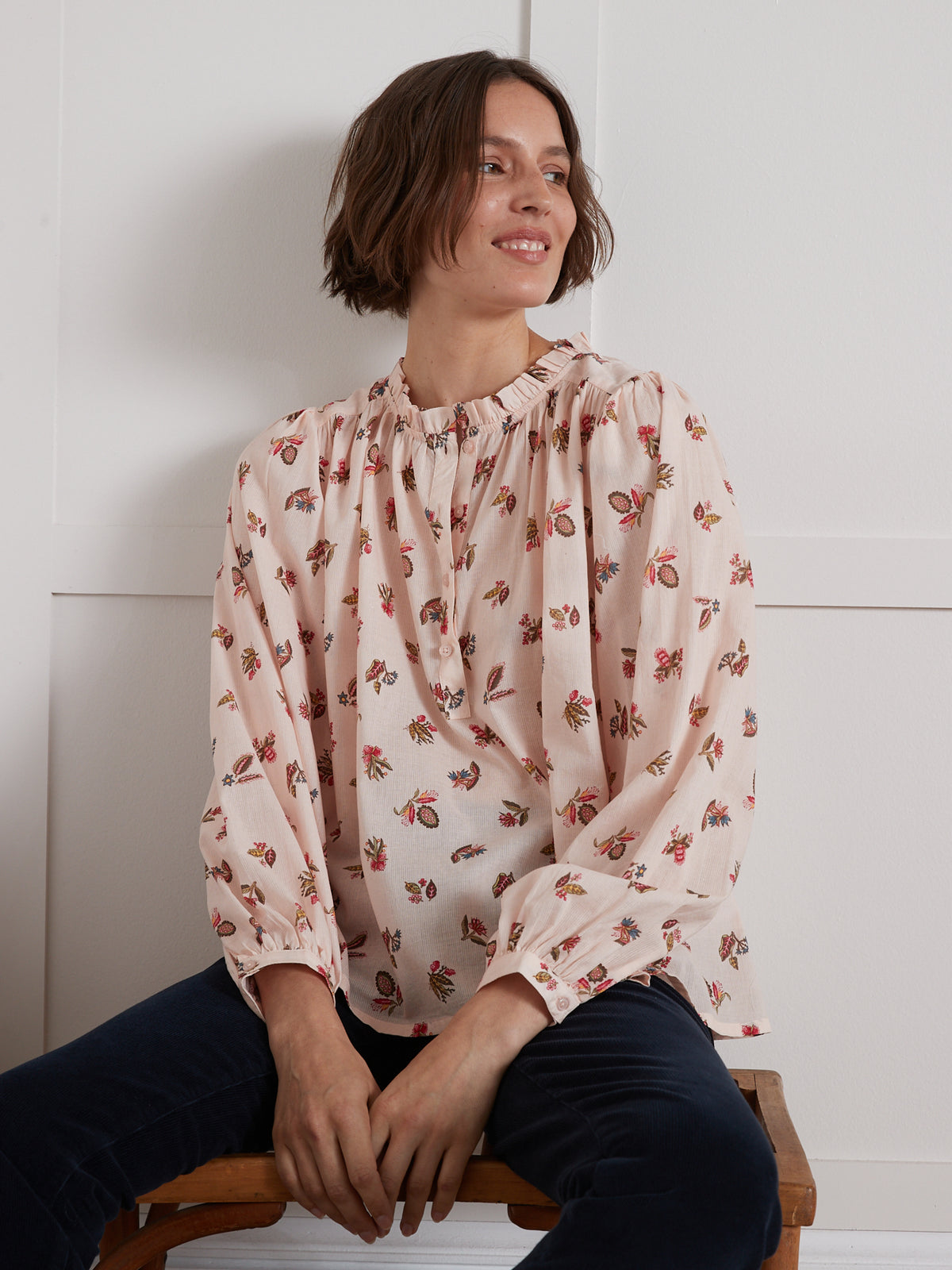 Blouse voile de coton femme imprimé Helena