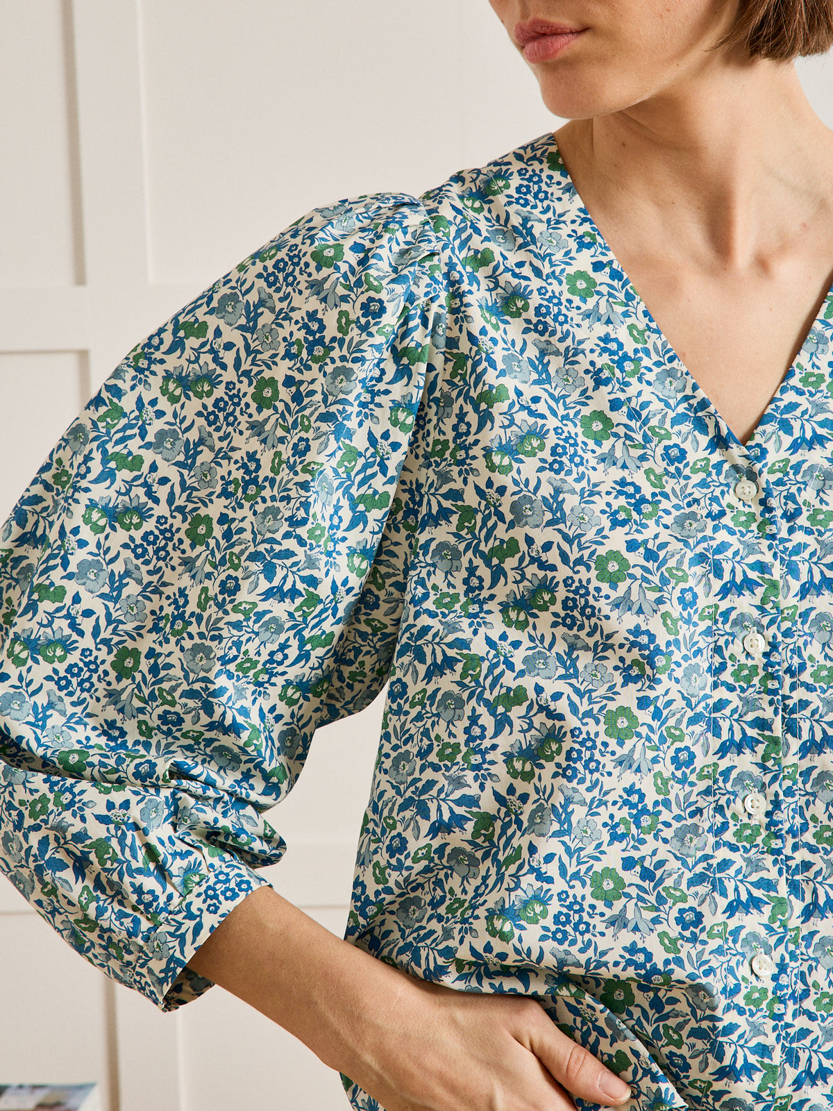 Ruime damesbloes in Liberty-stof "Mamie" - Limited Collection